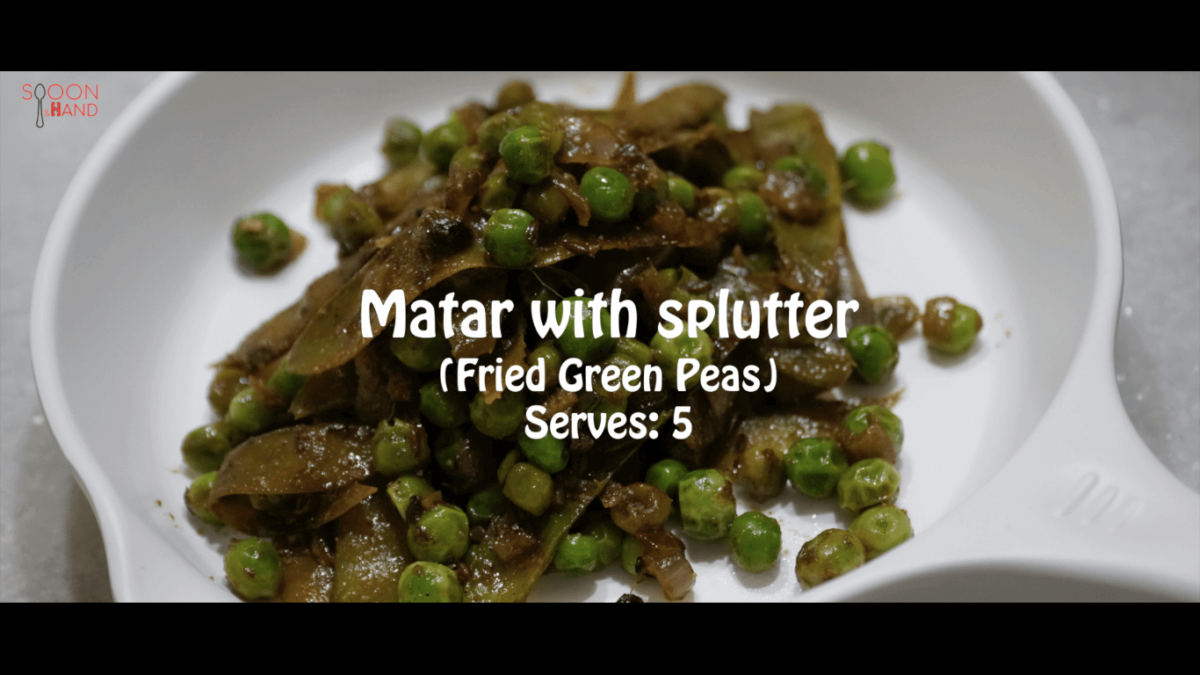 Matar with splutter  (Fried Green Peas)